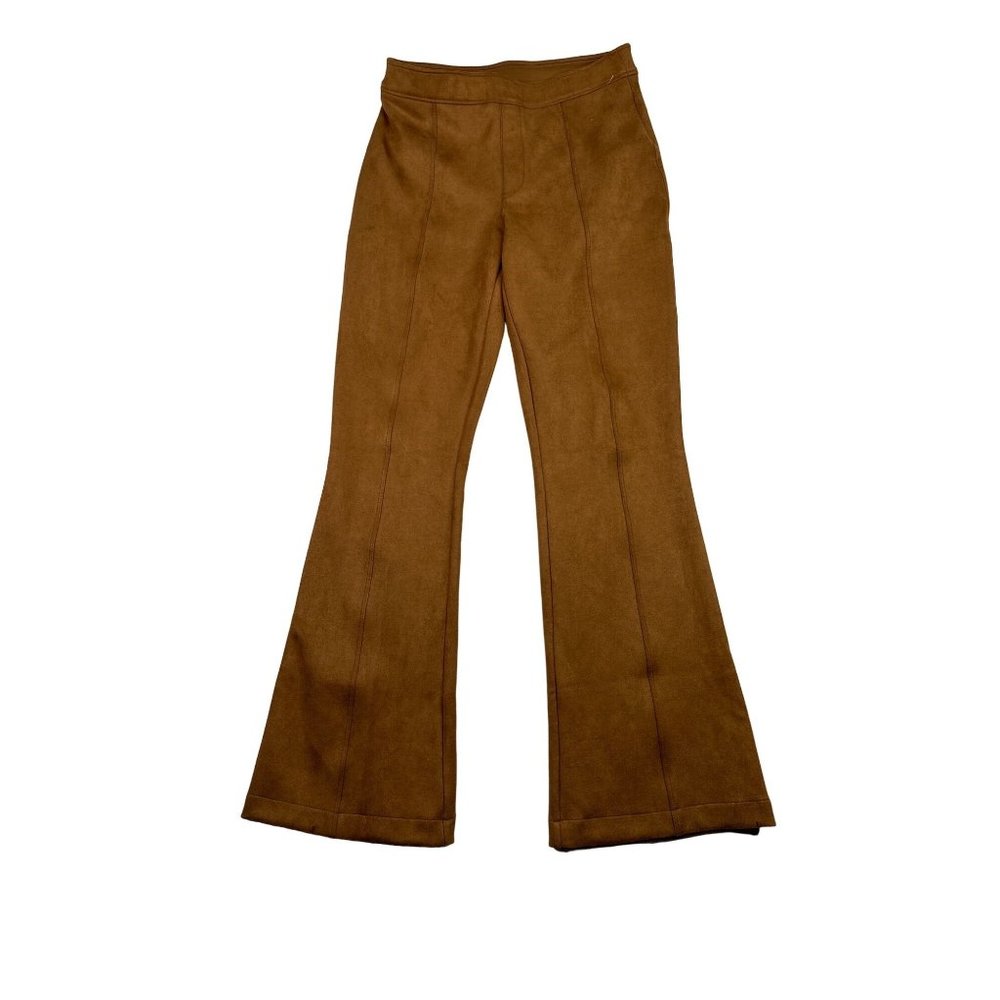 Spanx Suede Flared Pants sz Medium Tan